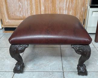 Georgian Style Carved Mahogany Ottoman