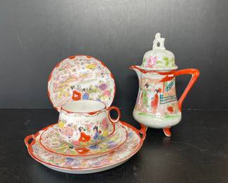 Vintage Geisha Porcelain Tea Set
