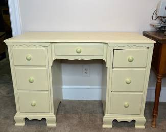 Vintage Yellow Vanity Desk 