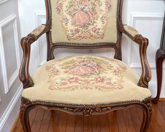 French Louis XV Style Armchair with Needlepoint Upholstery (2)