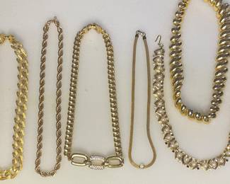 Gold tone costume necklaces 