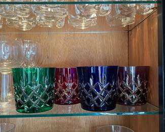 Cut Crystal Tumblers in Assorted Colors