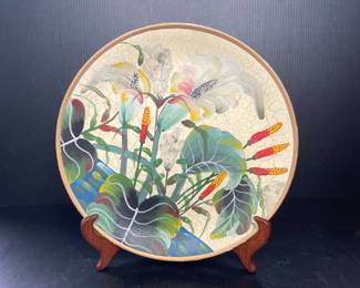 Diana Larens "Tropicals" Hand Painted Art Pottery Plate