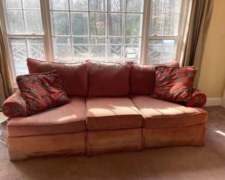 Red washed oversize sofa 