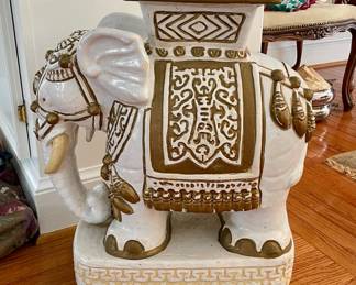 Vintage Hollywood Regency Ceramic Elephant 