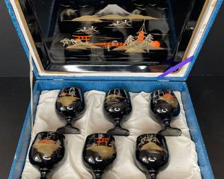 Vintage Japanese Lacquerware Cocktail Set 