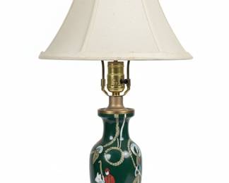 Vintage Equestrian Ceramic Ginger Jar Lamp (2)