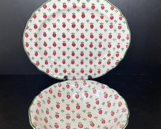 Royal Staffordshire Bordeaux Country French plates vtg
