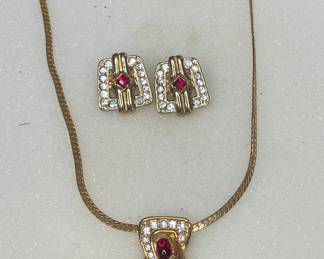 Krementz vtg necklace earring set 