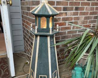 Wooden Painted Lighthouse