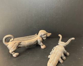 Cast Iron Dachshund & Bug Boot Scraper Doorstop
