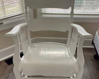 White Rocking Chair with Spindle Arms