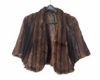 Vintage Brown Mink Fur Stole Cape