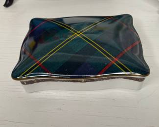 Ralph Lauren Clarendon Bone China Tartan Trinket Box