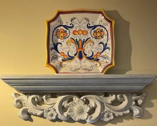 Ricco Deruta style Hand-Painted Ceramic Plate 