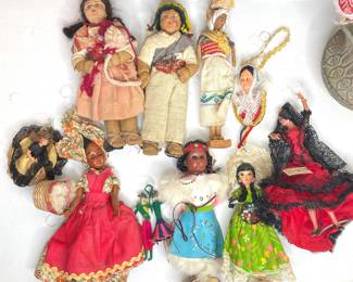 Collection of Vintage International Souvenir Dolls