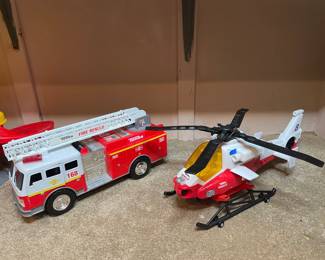 Tonka Fire Rescue Truck 168 with Helicopter Set