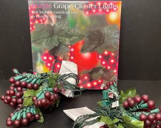 Purple Grape Cluster String Lights