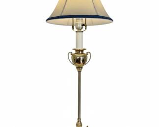 Vintage Brass Urn Table Lamp with Fabric Shade