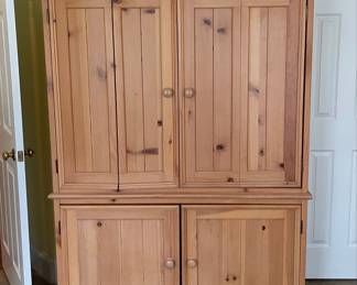Pine Armoire Media Cabinet