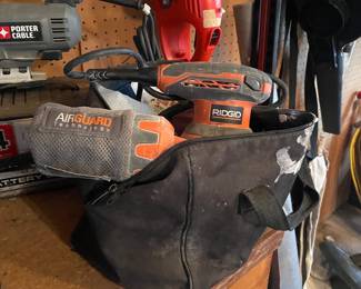 Ridgid Orbital Sander with Porter Cable Sander and Accessories