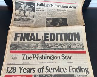 Collection of The Washington Times and The Washington Star Newspapers (Final Edition)