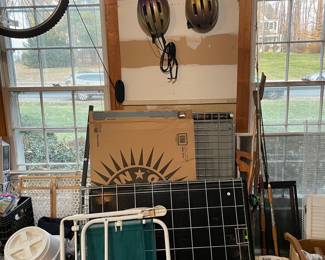 Vintage Bicycle Helmets and Folding Chairs