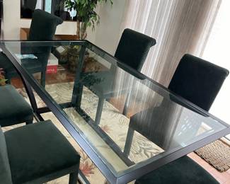 Dining table with 6 chairs. $1,500 or Best Offer.   82x43x30H.  