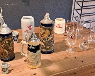 Beer Stein and Beer Glasses from Germany 1960s. This is just a sample of quantity
