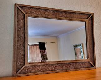 Mirror Metal and beveled with tile detailing