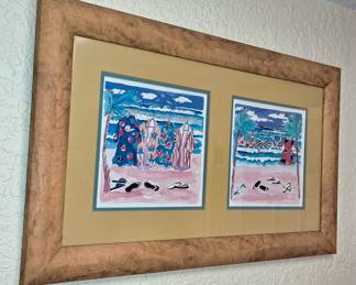Set of 2 Beach Art - Framed and Matted with thought and care