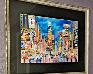 Vibrant Matted New York City Manhattan Art - Matted