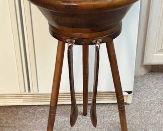 Antique tableside standing salad bowl. 