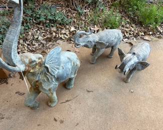 Great cast iron elephant family.  HEAVY!  