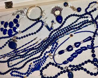Lapiz Lazuli with Gold or Sterling ~ The Sajen pin is sold .All the rest IS available