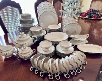 Bavaria Schumann “Platinum Elegance” China (white with silver trim)