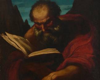 2190
18th/19th Century Continental School
Man reading, possibly Saint Jerome
Oil on canvas
Unsigned
31" H x 24.75" W
Estimate: $800 - $1,200
