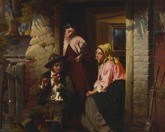 2093
19th Century Continental School
A Bavarian suitor
Oil on canvas laid to canvas
Appears unsigned
36.25" H x 28" W
Estimate: $800 - $1,200