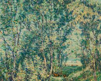 2040
William Henry Singer Jr
(1868-1943)
"Jour d'été, Norvège"
Oil on canvas
Signed lower left: W.H. Singer Jr; signed again and titled in pencil on the stretcher
32.5" H x 27.5" W
Estimate: $1,000 - $2,000