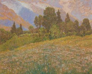 2041
William Henry Singer Jr
(1868-1943)
"Wildflowers in June"
Oil pastel on board
Signed lower right: W. H. Singer. Jr; titled and numbered "158." in pencil, verso, both possibly in another hand
Sight: 20.25" H x 25" W
Estimate: $1,000 - $2,000