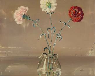 2032
Igor Pantuhoff
(1911-1972)
Still life with carnations and cherries
Oil on canvas
Signed lower right: Igor
24" H x 20" W
Estimate: $1,000 - $1,500