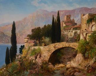 2129
Alois Arnegger
(1879-1963)
Italian coastal village scene
Oil on canvas
Signed lower right: A. Arnegger
35.5" H x 49" W
Estimate: $2,000 - $3,000