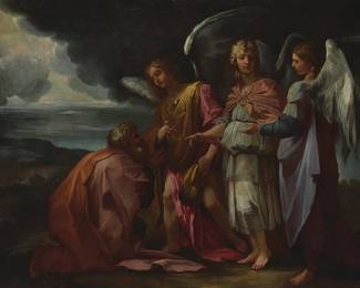 2177
After Gaspare Diziani
(1689-1767)
Abraham and the Angels
Oil on canvas
Unsigned
35" H x 47" W
Estimate: $1,500 - $2,500