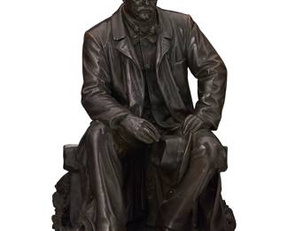 2152
Karl August Donndorf
(1870-1941)
Otto von Bismarck, 1894
Patinated bronze
Signed, dated, and inscribed in the casting: K Donndorf / Stuttg. F.; with date to front of base: 1890
23.25" H x 15.5" W x 18" D
Estimate: $800 - $1,200