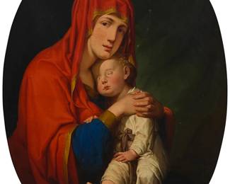 2186
18th/19th Century Continental School
Madonna and Child
Oil on canvas
Unsigned
43" H x 32.5" W
Estimate: $800 - $1,200