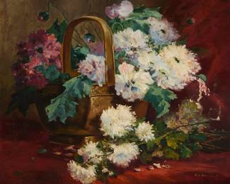 2017
Eugene Henri Cauchois
(1850-1911)
"Still Life of Flowers"
Oil on canvas laid to canvas
Signed lower right: E.H. Cauchois; titled on a gallery label affixed to the stretcher
21" H x 25.5" W
Estimate: $800 - $1,200