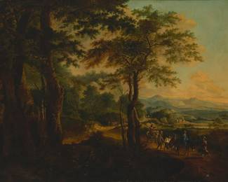 2077
Charles Leickert
(1816-1907)
Figures skating on a frozen lake, 1905
Oil on canvas laid to waxed canvas
Signed and dated lower right: Ch. Leickert
33" H x 50.5" W
Estimate: $3,000 - $5,000