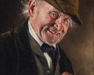 2097
Carl Kronberger
(1841-1921)
"Loading the Pipe"
Oil on panel
Signed upper left: C Kronberger; titled on a label affixed to the frame's verso
7.5" H x 5.25" W
Estimate: $800 - $1,200