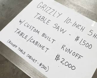 Grizzly Table Saw, Custom Runoff Table/Cabinet