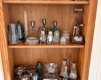 Vintage glass and porcelain teapots